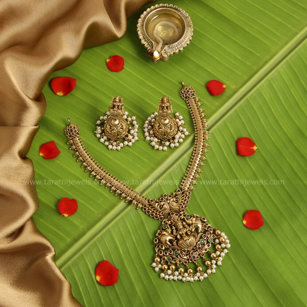 Antique Finish Lakshmi Guttapusalu Necklace N523