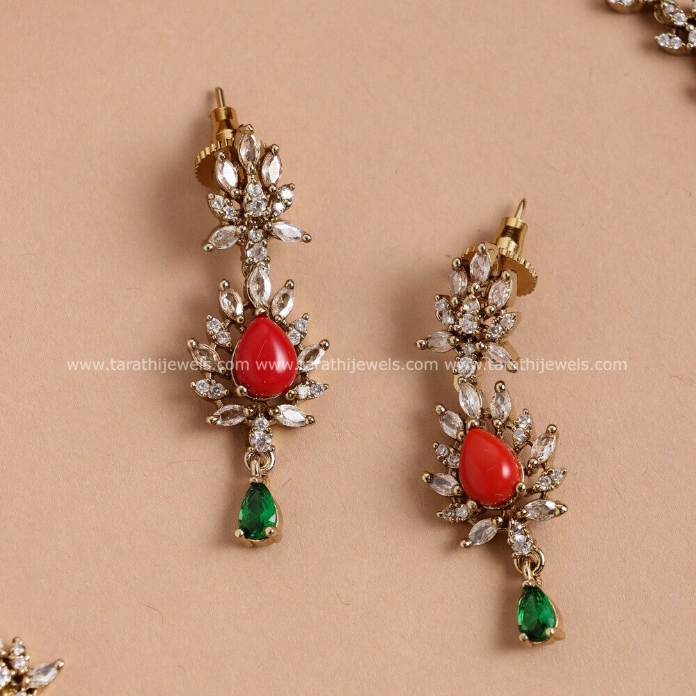 Tear Drop Coral Necklace N625