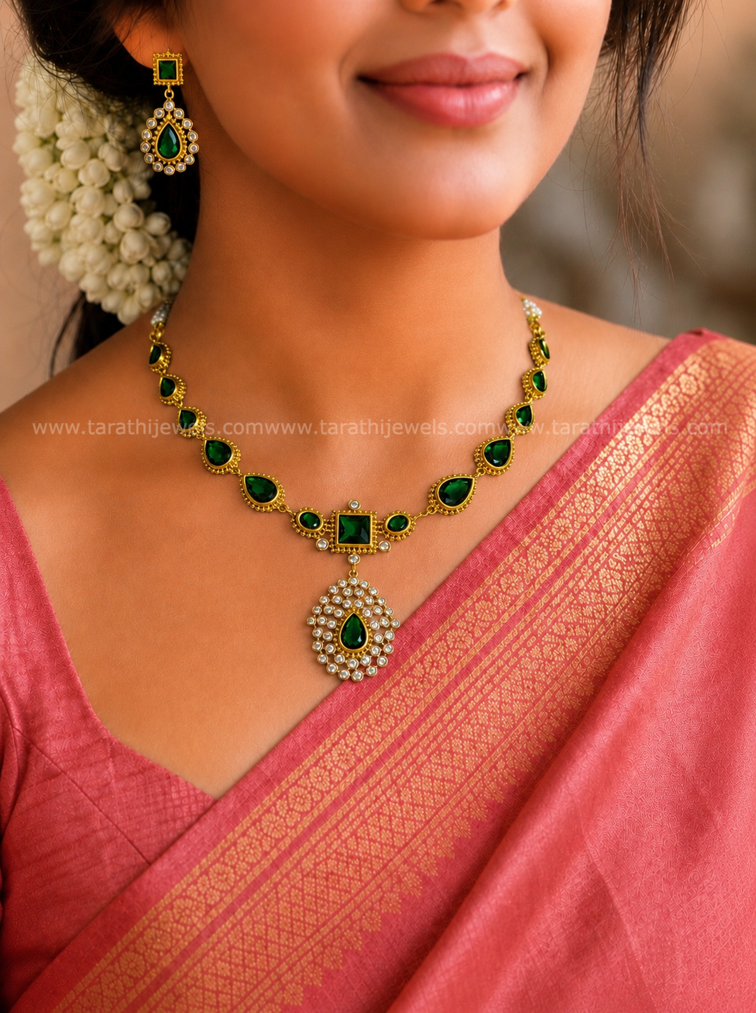 Jyothika Version2 Green stone Necklace N727