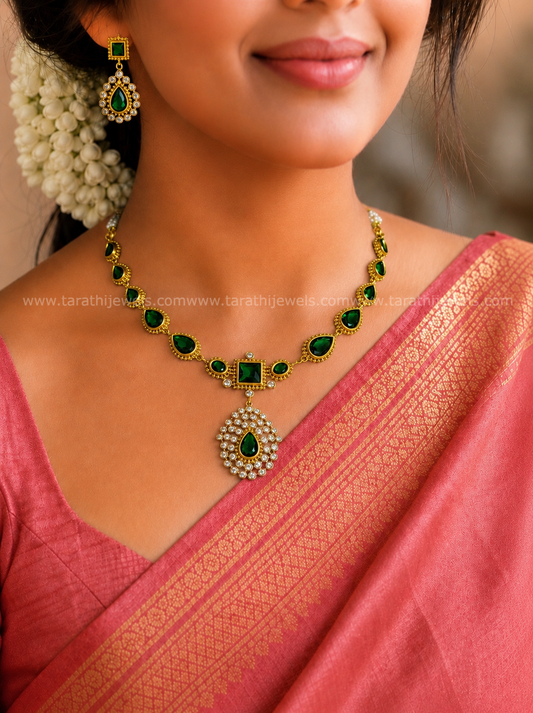 Jyothika Version2 Green stone Necklace N727