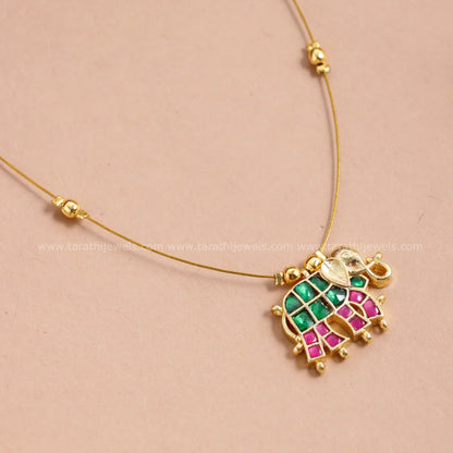 Jadau Elephant Invisible Necklace N750
