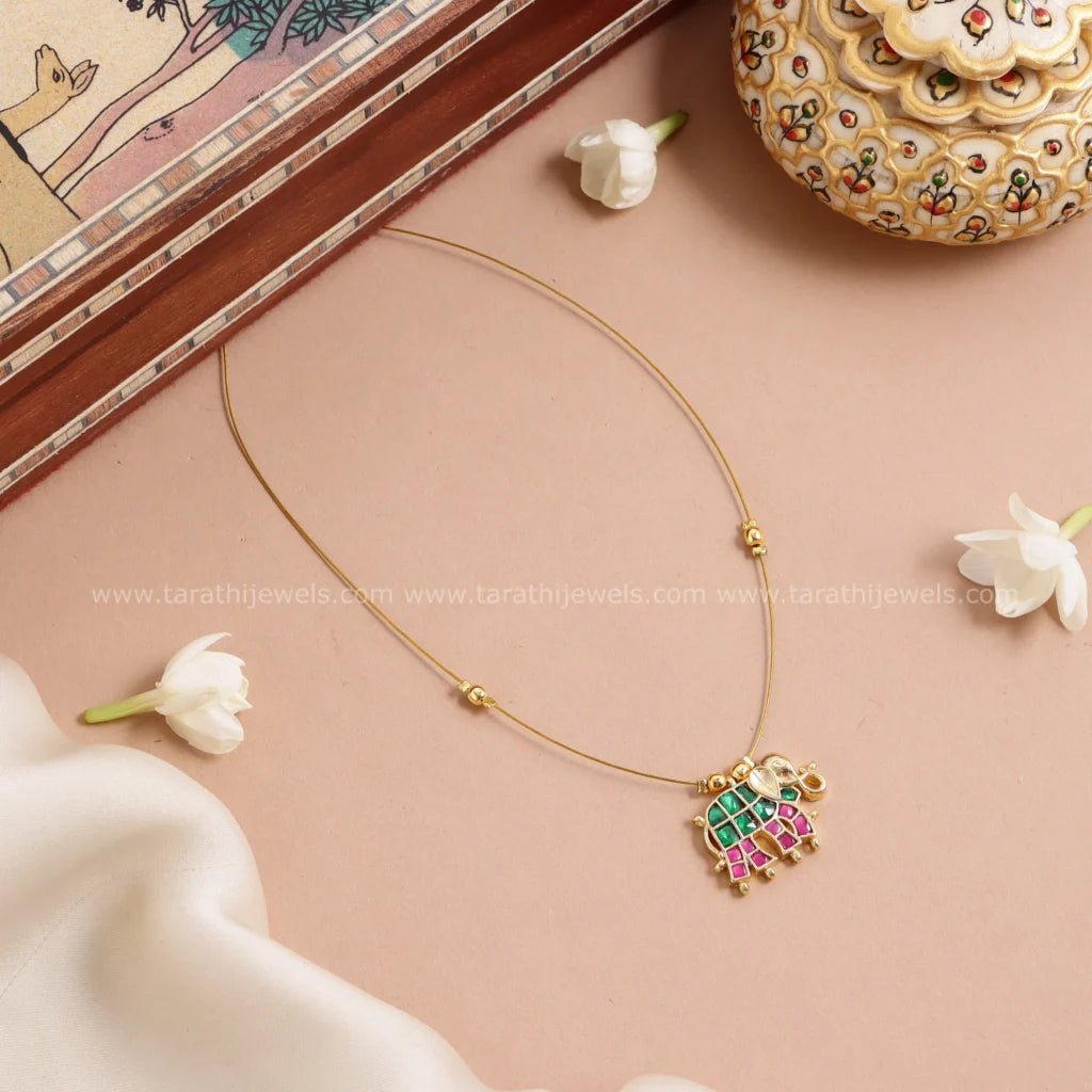 Jadau Elephant Invisible Necklace N750