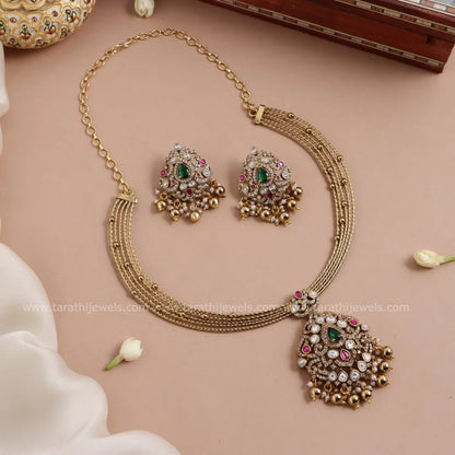 Ad Peacock Hasli Necklace with Earrings N770