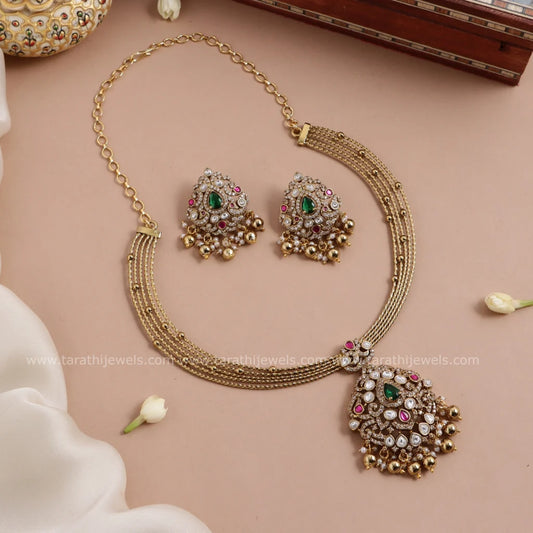 Ad Peacock Hasli Necklace with Earrings N770