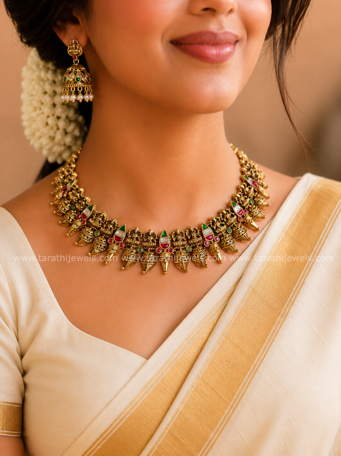 Tarathi Jadau Statement Necklace N782