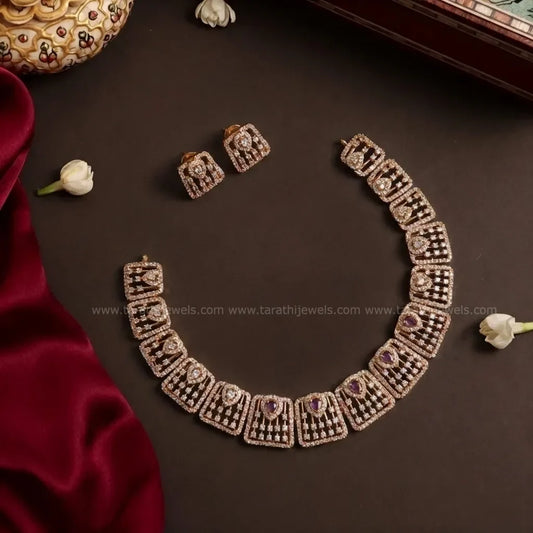 Diamond Look alike Ad Necklace N912