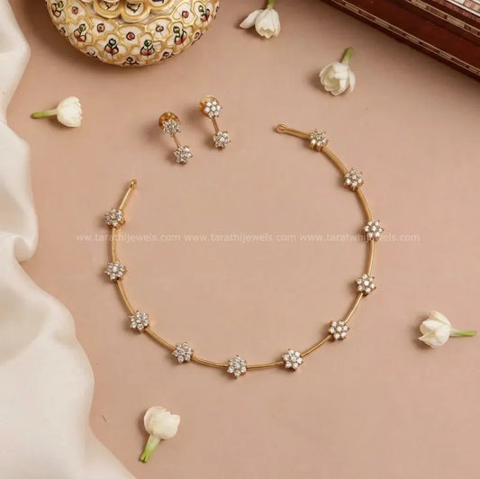 Diamond Look alike Ad Necklace N913