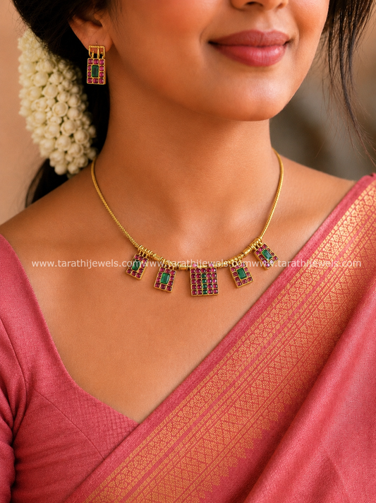 Square Pattern Kemp Necklace N916
