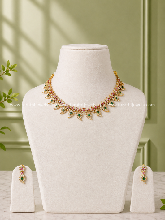 Beautiful Mango Design kemp stone Necklace N941