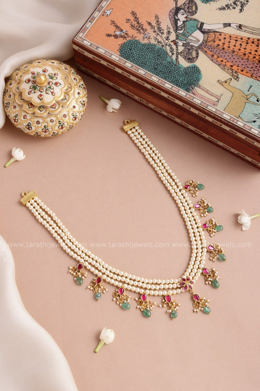 Premium Quality Pearl Maalai Kemp Necklace N948
