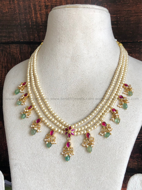 Premium Quality Pearl Maalai Kemp Necklace N948
