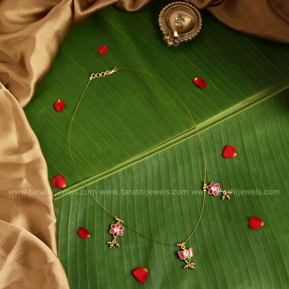 Unique Kundan Stone Invisible Chain N952