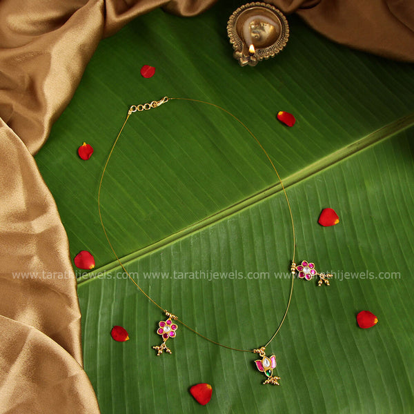 Unique Kundan Stone Invisible Chain N952