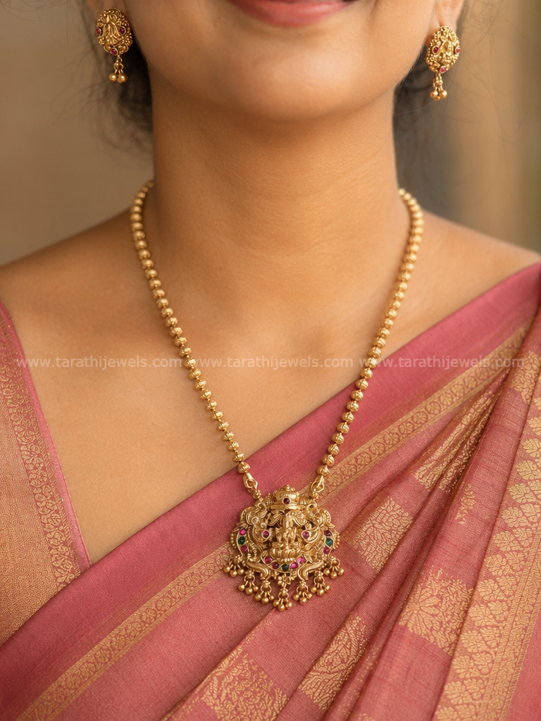 Antique Finish Lakshmi Necklace N964