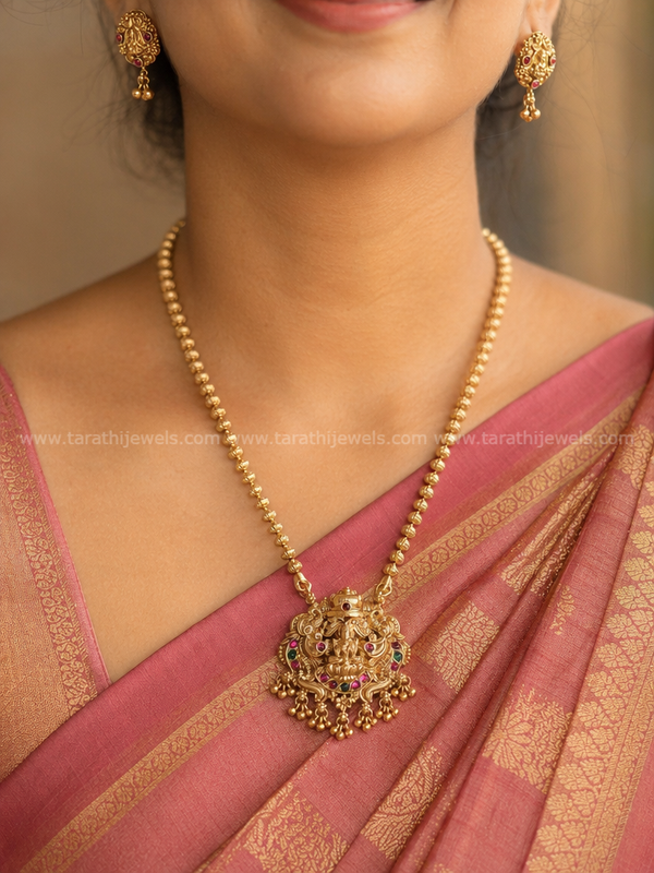 Antique Finish Lakshmi Necklace N964