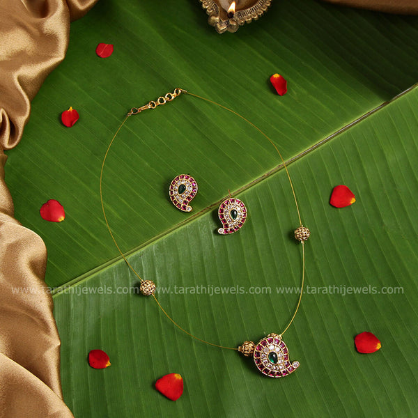 Antique Mango Pendant Invisible Chain  N970