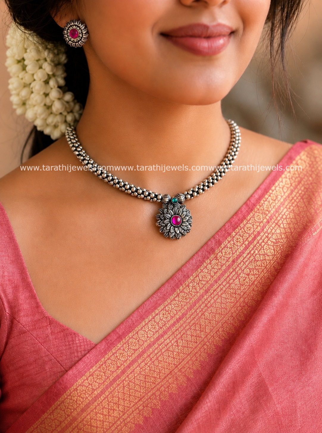 Oxidized Choker Neckpiece S06