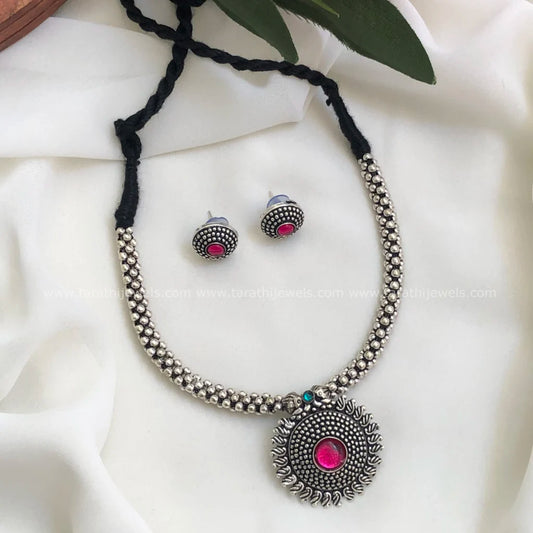 Oxidized Choker Neckpiece S07