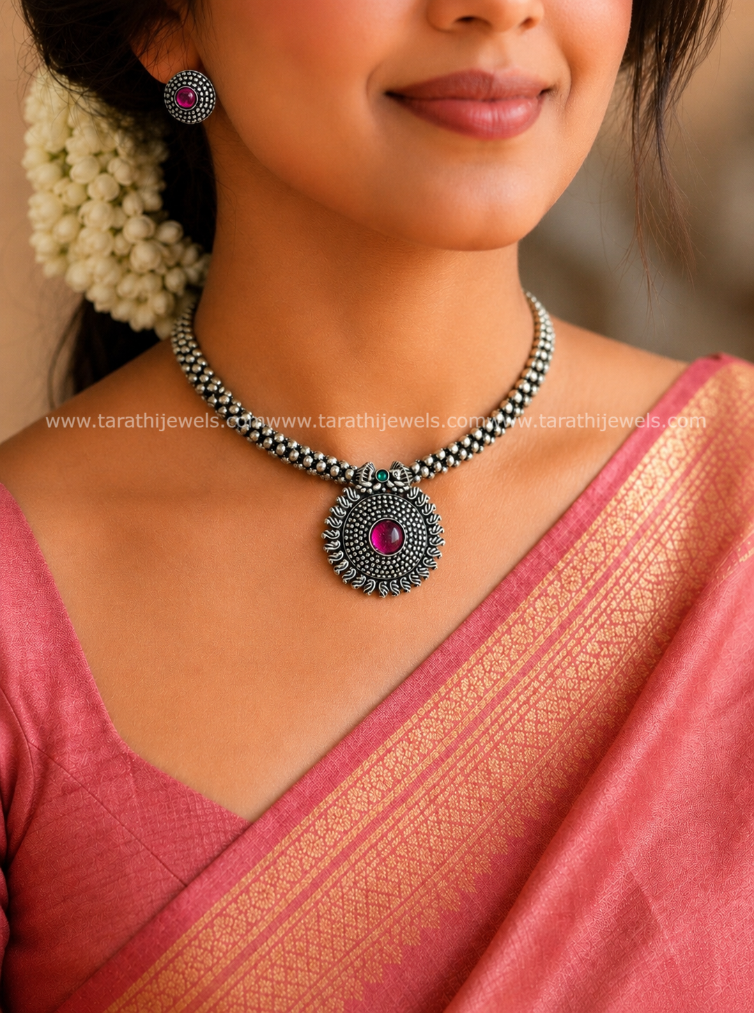 Oxidized Choker Neckpiece S07