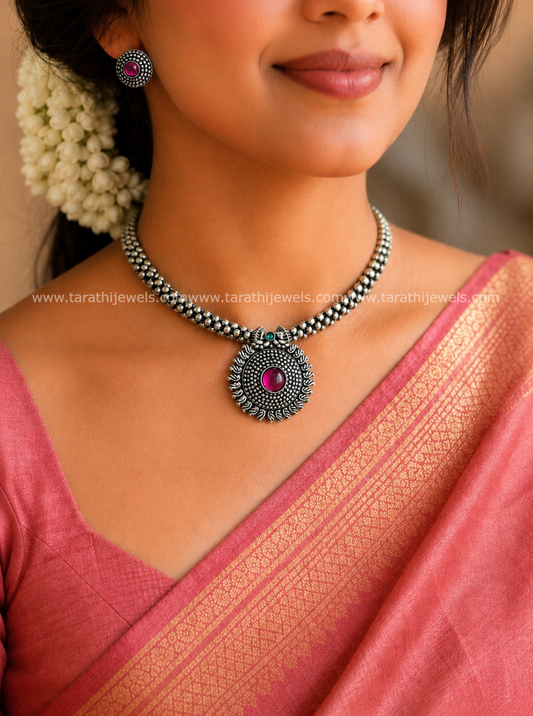 Oxidized Choker Neckpiece S07