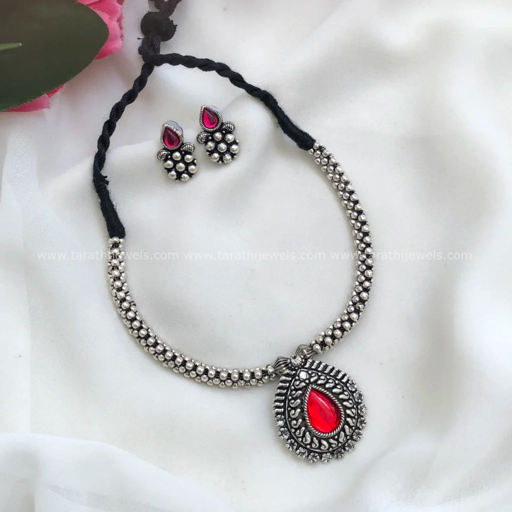 Oxidized Choker Neckpiece S12