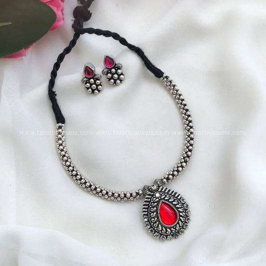 Oxidized Choker Neckpiece S12
