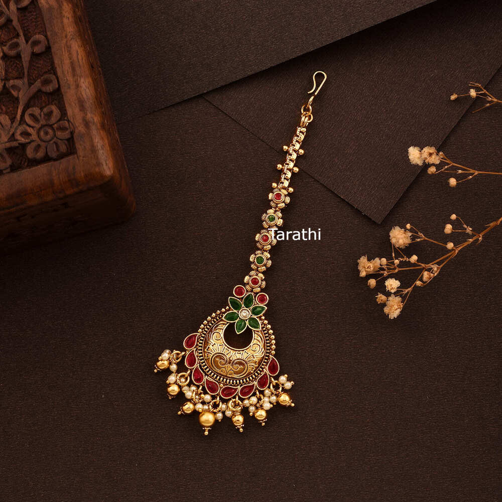 Beautiful Chandabali Ad stone Tikka T74