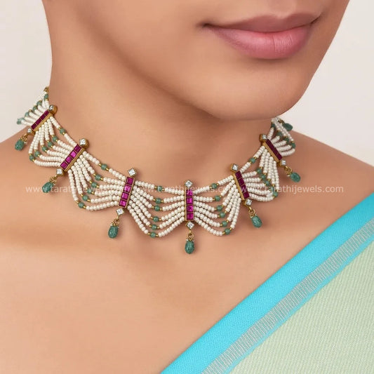 Beautiful Jadau Pearls Choker CH337