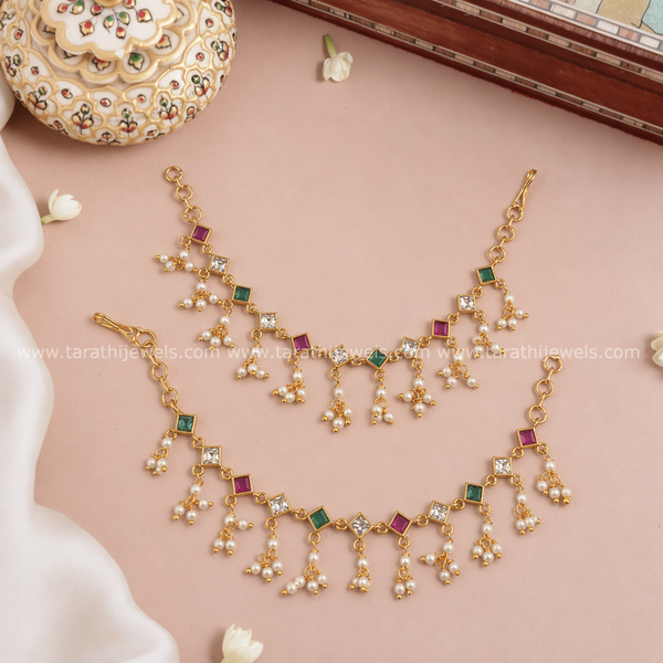 Pearl drops Earring chain EC163
