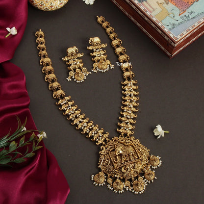 Premium Antique Elephant pendant Temple Haram HA136
