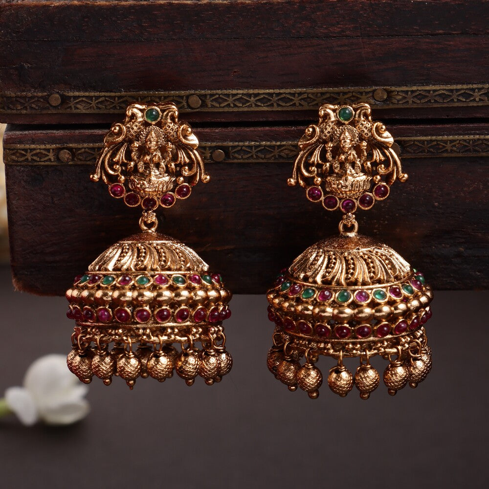 Gold Look alike Lakshmi Pendant Long Haaram HA180