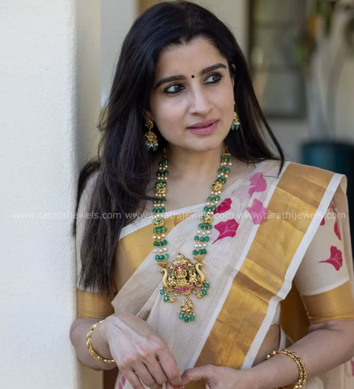 Pearl Beads Midlength Temple Haaram HA320