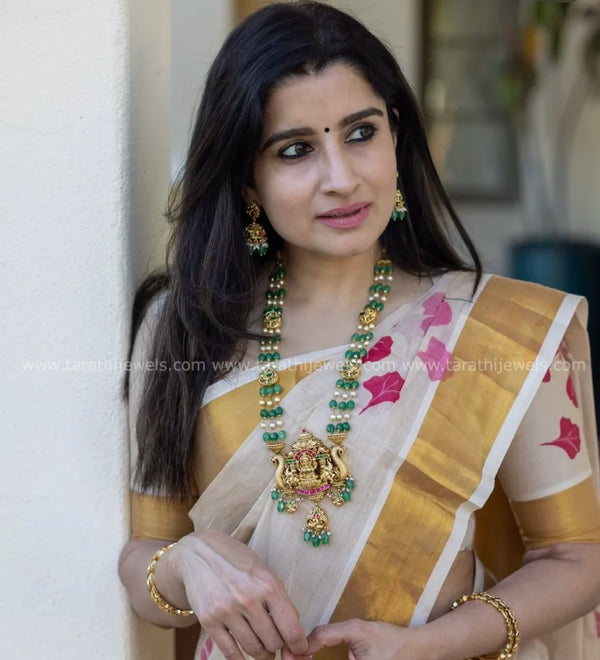 Pearl Beads Midlength Temple Haaram HA320