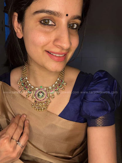 Tarathi Jadau Kundan Stone Heritage Necklace N831