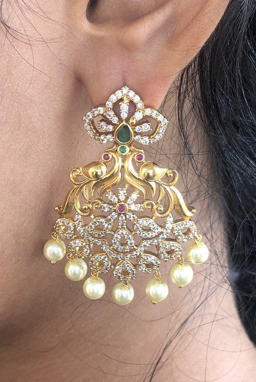 Dual Peacock Ad stone Earrings EA127 – Tarathi Jewels