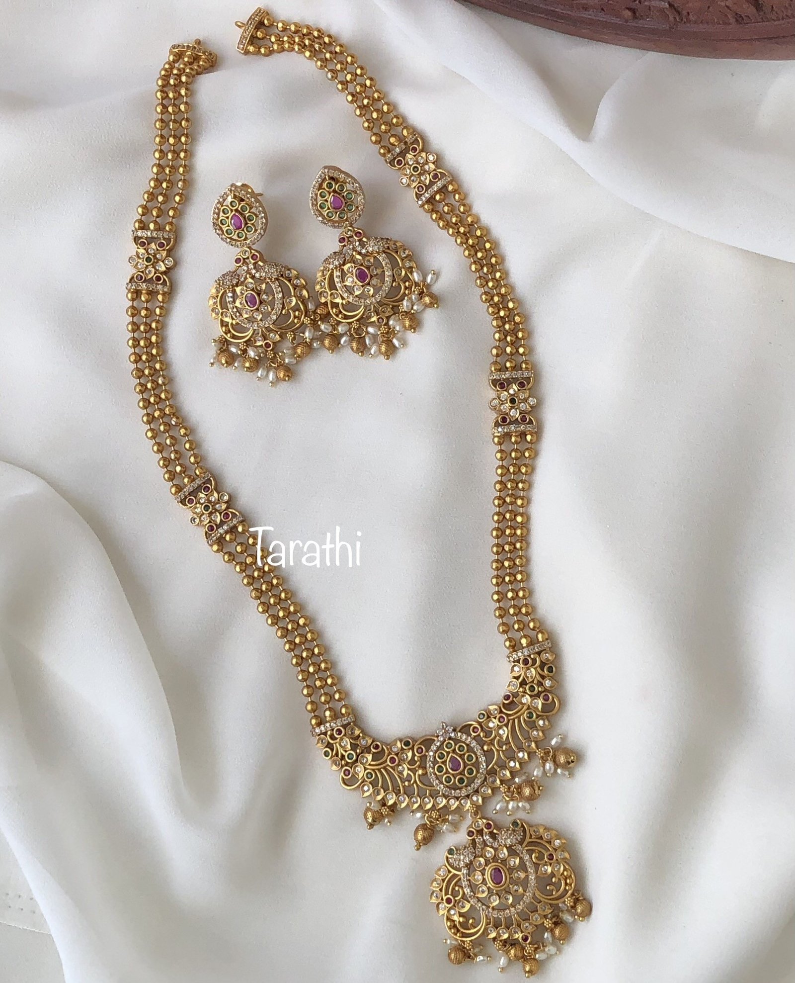 Bridal 3 Layer Long Haaram HA89 | Tarathi Jewels