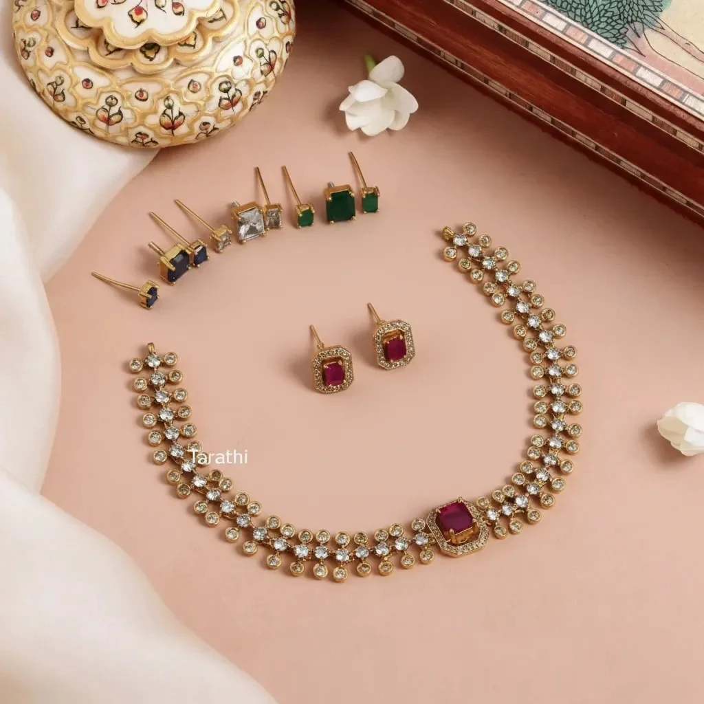 Party Wear Changeable Ad Neckset N308