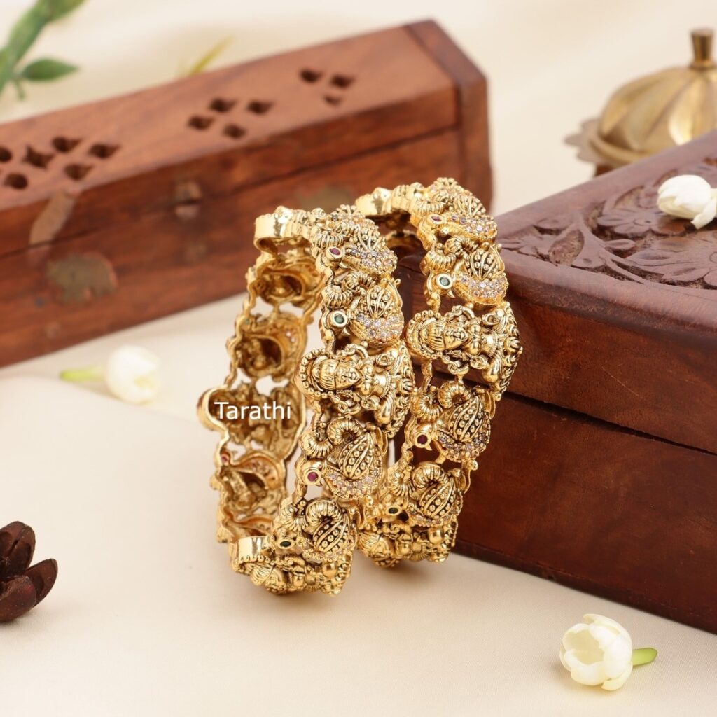 Gold Finish Lakshmi Bangle BA92
