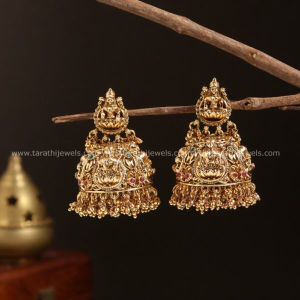 Amazing Gold tone Lakshmi Jumka EA381