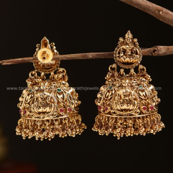 Amazing Gold tone Lakshmi Jumka EA381 - Image 2