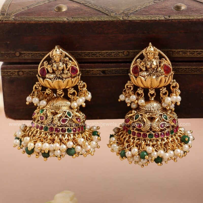 Amazing Peacock Design Green beads Drops Necklace N471 - Image 2