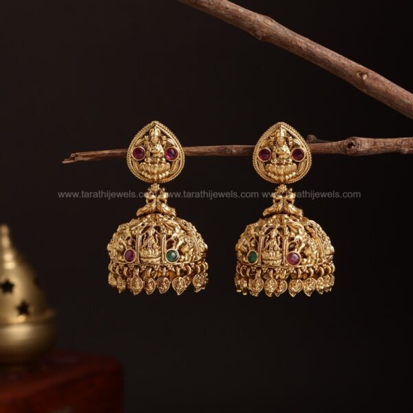 Ad Lakshmi Gold Finish jumka EA437