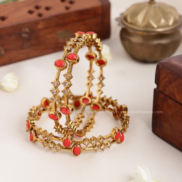 Gold Look Alike Coral Bangle BA124 - Image 2