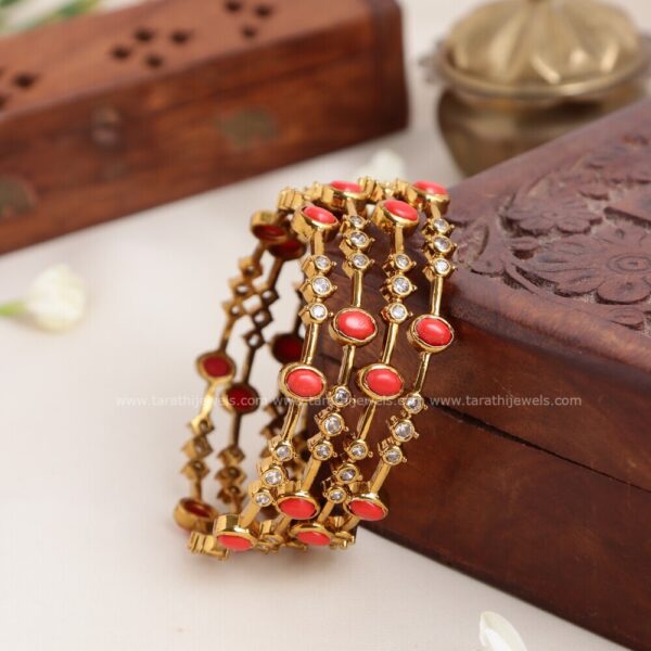 Gold Look Alike Coral Bangle BA124