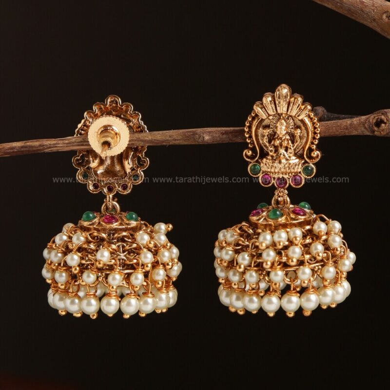 Amazing Gold tone Lakshmi Jumka EA455 - Image 2