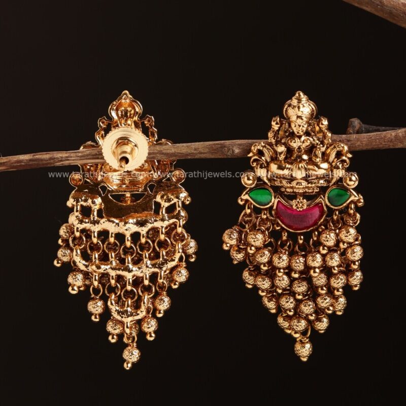 Lakshmi Golden Beads Drops Earring EA467 - Image 2