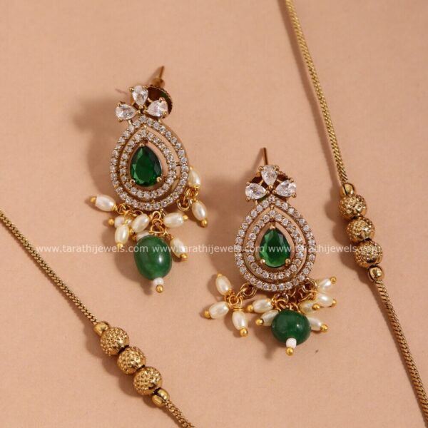 Janani Green Stone Necklace N605 - Image 2