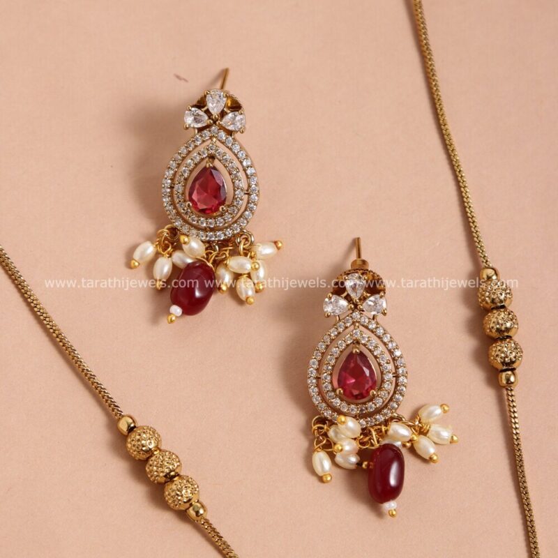 Janani Ruby color Necklace N606 - Image 2