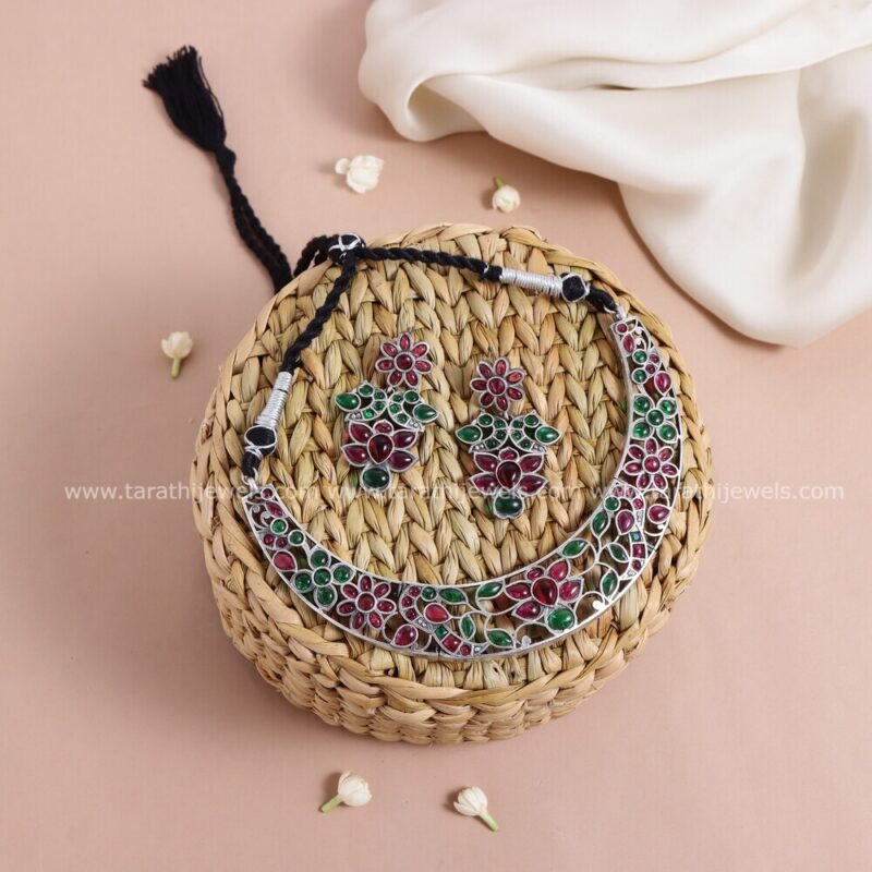 Oxidized Choker Short Neckpiece S02
