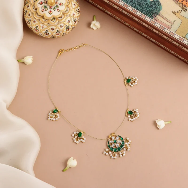 Invisible kundan Lotus Necklace N648
